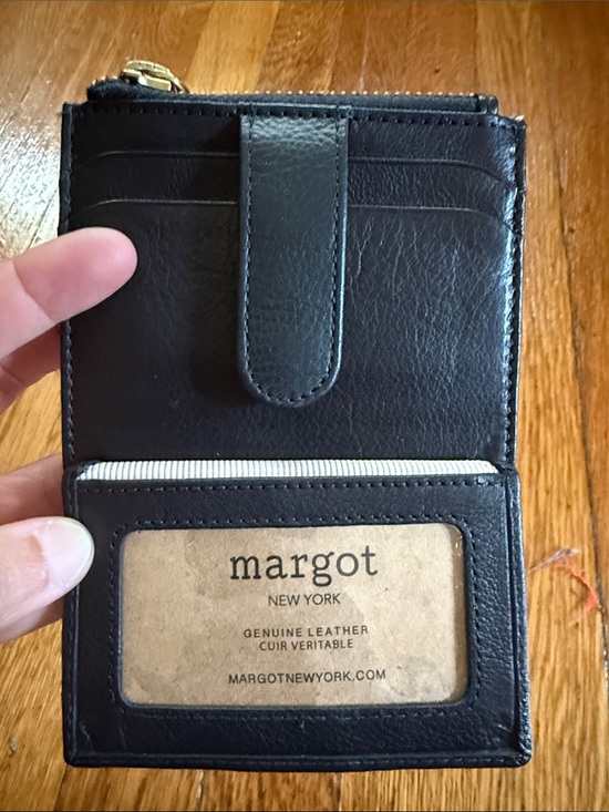 Margot New York Handbags - Margot New York black leather and gold, mini wallet card case NWOT
